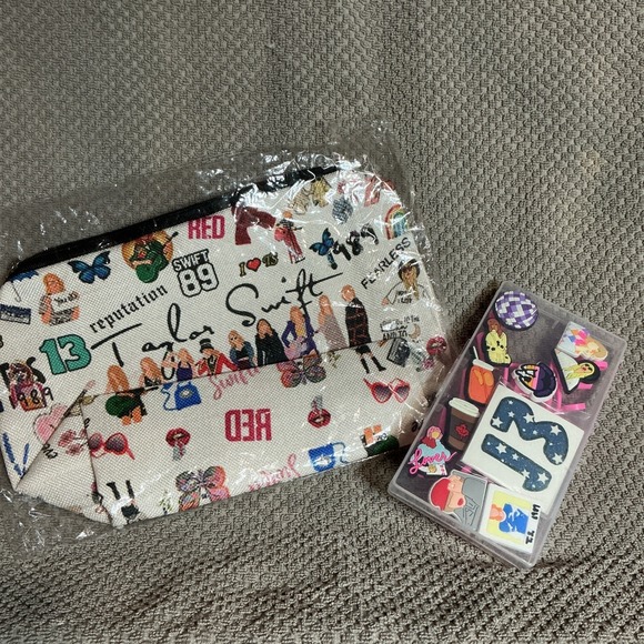 The Unbranded Brand Handbags - Taylor Swift Era BUNDLE Makeup Bag & Straw Covers Set Of 10 Plus Tattoos! NEW